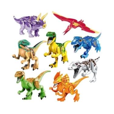 Imagem de Blocos De Montar Dinossauros Jurássicos Tyrannosaurus Rex Velociraptor