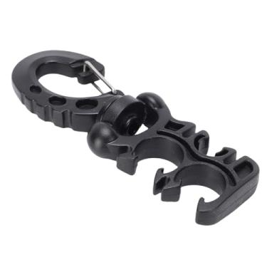 Imagem de Keenso Suporte de Mangueira, Fivela de Liberação Rápida do Suporte da Mangueira de Mergulho Com Acessório Bcd Seguro à Prova de água Pvc de Aço Inoxidável para Equipamento de Mergulho (Preta)