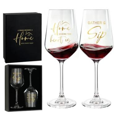 Imagem de AW BRIDAL Conjunto de 2 taças de vinho para presentes de casa nova