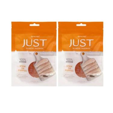 Imagem de Kit Petisco Just Steak de Frango Caes Gatos 75g 2 unidades - GERMANHAR