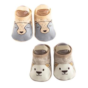 Imagem de Kit 2 Meias Sapatilhas Antiderrapante Pietra Baby Infantil Unissex Alg