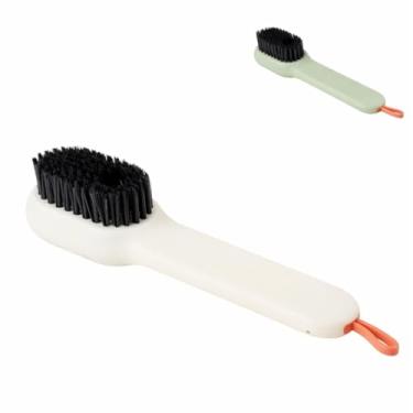 Imagem de Escova de Limpeza Multiuso Dispenser Reservatório Recarregável Detergente Cerdas Resistentes Louça Pia Cozinha Banheiro Calçados Design Ergonômico