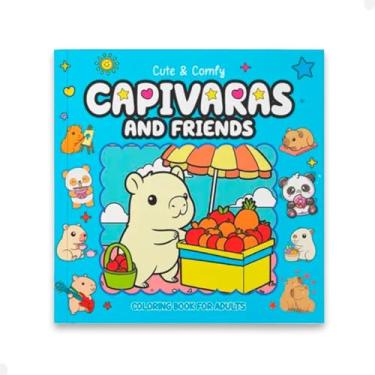 Imagem de Livro de Colorir Capivara E Amigos Azul Livro 32 Páginas