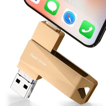 Imagem de Bastão de foto de 512 GB para telefone, pen drive USB Qainerly para todos os modelos, design 4 em 1, armazenamento de transferência para iPad/PC/Android