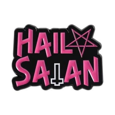 Imagem de Broche De Pentagrama Satânico Em Esmalte, Pin Gótico Para Lapela, Joia