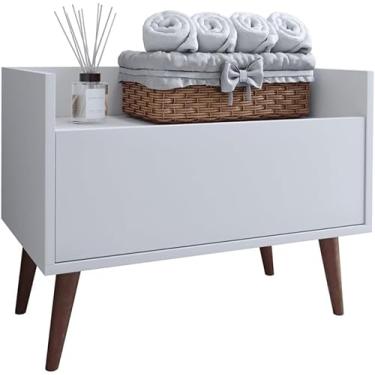 Imagem de Gabinete de Chão Armário Com Porta Multiuso Organizador Pia Banheiro (Branco)