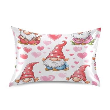 Imagem de Blueangle Fronha de cetim refrescante para cabelo e pele, fronha de travesseiro de dia dos namorados, tamanho Queen 50,8 x 76,2 cm com fecho de envelope (47)