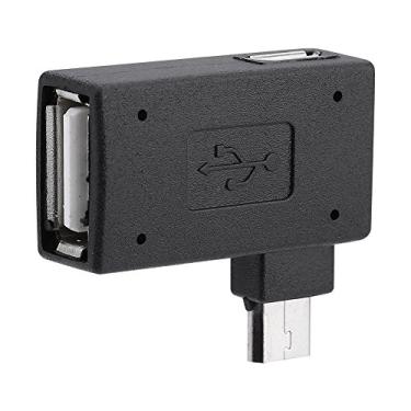 Imagem de GOWENIC Adaptador USB 2.0 OTG, 2 Unidades de 90 Graus Em ângulo Esquerdo e Direito Micro USB Macho para Adaptador de Host Feminino Com Função OTG de Alta Velocidade, para Dispositivos