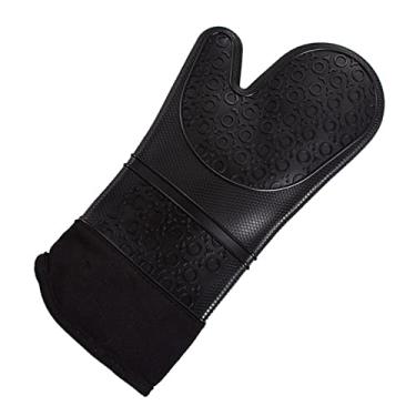 Imagem de Luvas de Forno com Camada Interna Algodão Silicone Isolantes Calor para Cozinha Assado Fumador Lareira Micro-ondas Temperatura Fácil Limpar Design Gan
