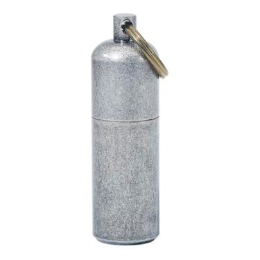 Imagem de PPFISH Mini isqueiro de latão – chaveiro EDC Peanut isqueiro – iniciador de fogo à prova d'água especialmente para sobrevivência e uso de emergência