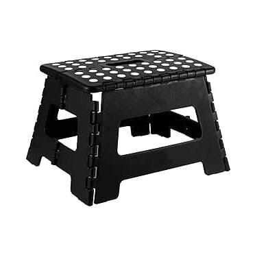 Imagem de Banqueta Dobrável Antiderrapante 22cm | Banquinho Plástico Resistente para Casa, Cozinha e Banheiro | Leve, Prático e Seguro