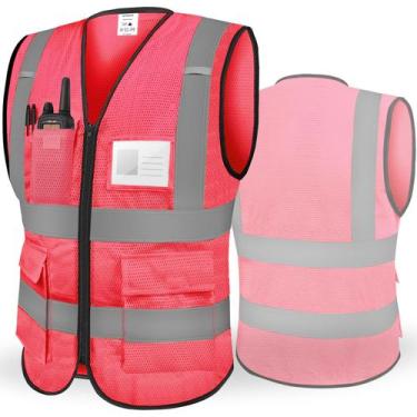 Imagem de Colete de segurança reflexivo TICONN High Visibility Class II rosa