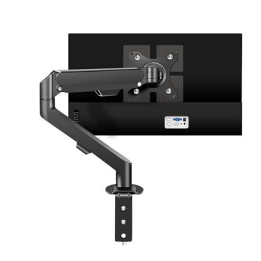 Imagem de BEGWVDJTP Suporte para monitor de computador de mesa de 27/32 polegadas, braço mecânico giratório sem furo Base de elevação Carga máxima: 9 kg
