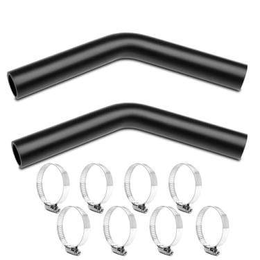 Imagem de BEIJIULI Substituição da mangueira de enchimento de combustível do tanque de gás com 4 braçadeiras, mangueira de pescoço de enchimento de combustível de gasolina reforçada (45 graus, 3,8 cm ID-2