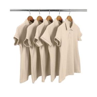 Imagem de Kit 5 Camisas Gola Polo Piquet Feminina Lisa-Feminino