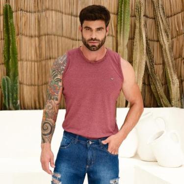 Imagem de Camiseta Regata Masculina Wine Cotton Com Estilo Hot Verão - Ss Jeans,