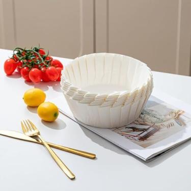 Imagem de 50 folhas de papel manteiga de cheesecake basco, papel manteiga descartável de 1,6 cm para formas de cozimento, adequado para fornos e fritadeiras a ar (15 cm)