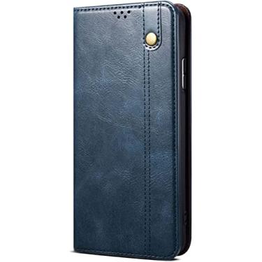 Imagem de GANYUU Carteira de capa de telefone flip [porta-cartão], para Apple iPhone 14 Plus (2022) 6,7 polegadas capa fólio de função de stend de couro (cor: azul)