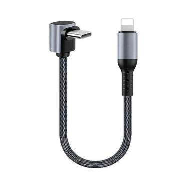 Imagem de Cabo USB a Para USB C Curto De Ângulo Reto De 90 Graus, Carregamento R