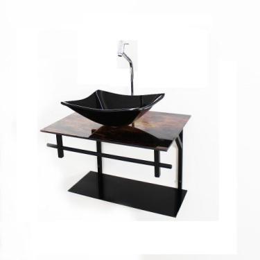 Imagem de Gabinete de Vidro Para Banheiro 60cm Ap Slim Marmorizado - Ekasa, Made