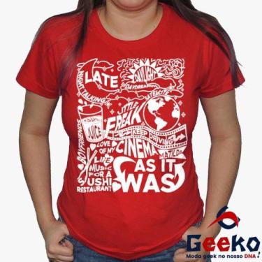 Imagem de Baby Look Harry Styles 100% Algodão - Pop - Geeko, Vermelho letra bran