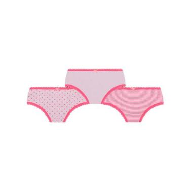 Imagem de Kit com 3 Calcinhas Lobinha 18102-089 Infantil, Rosa, G