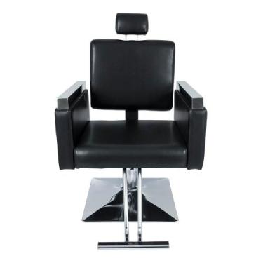 Imagem de Cadeira Hidráulica Reclinável Barbeiro Salão Pelegrin PEL-2613 Preto