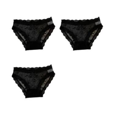 Imagem de Calcinhas De Renda De Algodão Para Meninas Jovens 3PCS Com Laço Sexy L