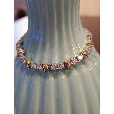 Imagem de Pulseira Feminina Banhada a Ouro 18k Hugs & Kisses, Abraços e Beijos, Cravejada com Zircônias, Hipoalergênica, 20cm, Fecho Gaveta, Semijoia de Luxo com Brilho Intenso