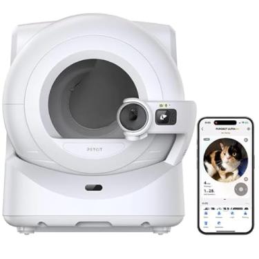 Imagem de PET~KIT PUROBOT Ultra Câmera AI Caixa de Areia para Gatos, Caixa de Areia Autolimpante Controle de Aplicativo WiFi 2.4G&5G