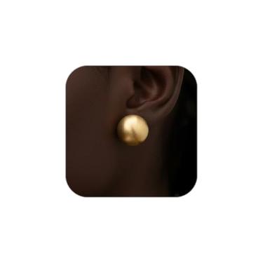 Imagem de Brincos redondos de ouro para mulheres, brincos redondos grossos e largos, círculos geométricos, brincos de ouro, na moda, grosso, leve, dourado, para mulheres, Large, Metal, Sem pedra preciosa