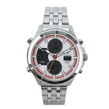 Imagem de Relógio Masculino de Aço Tuguir AnaDigi Infinity GCS-1273 Prata e Branco e Vermelho