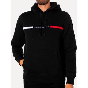 Imagem de Moletom Tommy Hilfiger Masculino Chest Insert Hoodie Preta-Masculino