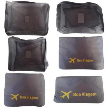 Imagem de Kit 6 Mala Organizador Necessaire Pratico Look Roupas Viagem - Purus U