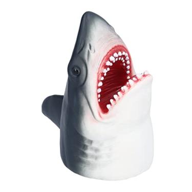Imagem de Naroote Brinquedo de Borracha Macia de Fantoche de Mão de Tubarão Realista para Crianças, Jogo Interativo para Crianças, Material Seguro, 6,4 X 5,1 X 3,3 pol., Presentes de Festa