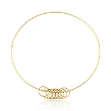 Imagem de pulseira argola feminina argolinhas casamento idade ouro 10k - MAEHLER