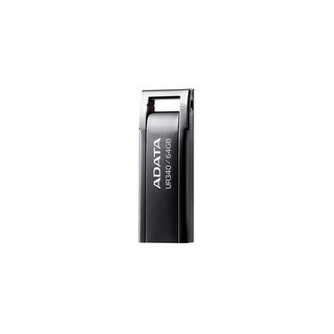 Imagem de Pen Drive 64GB ADATA UR340, USB 3.2, Metálico, Preto - AROY-UR340-64GBK