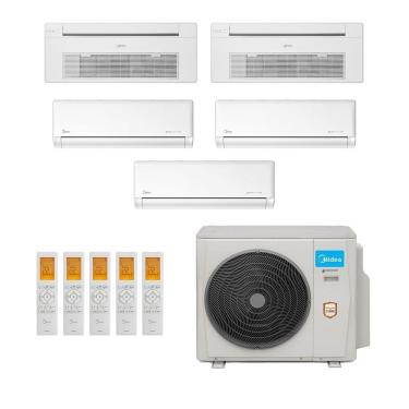 Imagem de Ar-Condicionado Multi Split Inverter Midea 42.000 (3x HW 9.000 + 1x Cassete 1 Via 12.000 + 1x Cassete 1 Via 18.000) Quente/Frio 220V