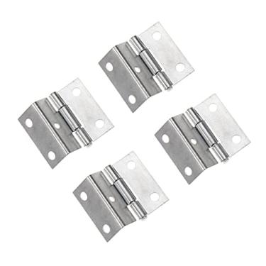 Imagem de MGAYTYOAG 4 peças 25 * 15 * 12 mm porta de armário bagagem decoração móveis dobradiça joias caixas de madeira dobradiça vintage liga de zinco dobradiça com parafusos dobradiças (cor: branco-fruta