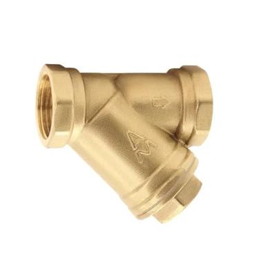 Imagem de DN15-DN100 Filtro de latão válvula em forma de Y tubo de aquecimento rosca dupla rosca interna junta de tubulação de água (7.6 cm-DN80L174mm)