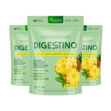 Imagem de Kit 3x Digestino em Pó Denavita, Suplemento com Extratos Naturais e Vitaminas, Lançamento-Unissex