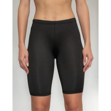 Imagem de Bermuda Treyny Feminino Segunda Pele Proteção Uv Poliamida, Preto