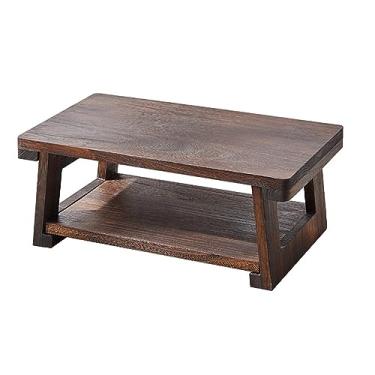 Imagem de ZXLPHA Mesa de centro pequena mesa de centro de tatame japonês dobrável de madeira multifuncional mesa de janela saliente mesa de quarto de casa mesa baixa mesa de centro móveis para sentar