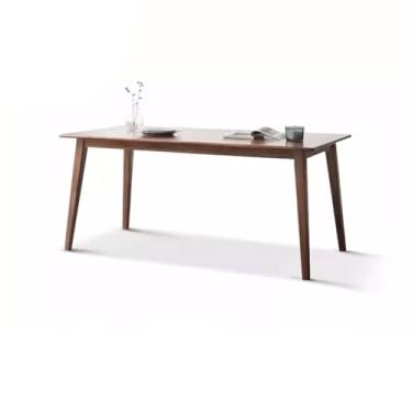 Imagem de Mesa de jantar, mesa de jantar de madeira maciça, nogueira preta, mesa de jantar para casa, mesa longa, mesa simples, mesa de chá grande, mesa de festa, mesa de cozinha moderna