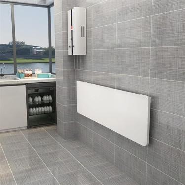 Imagem de Mesa branca de parede para computador, mesa de trabalho dobrável de madeira para cozinha, mesa de jantar, pequena economia de espaço, vários tamanhos, opcional, mesa de trabalho para escritório em