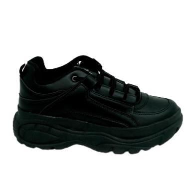 Imagem de Tênis Plataforma Feminino Chunky Flatform Bufalo Casual Confortável Sola Alta Moderna (Preto, BR, Adulto, Numérico, 36)