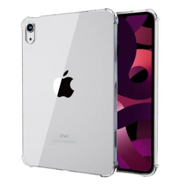 Imagem de SFFINE Capa transparente para iPad Air de 11 polegadas (M3/M2) 2025/2024 e iPad Air 4 e 5 de 10,9 polegadas (2020/2022), capa protetora de silicone TPU (poliuretano termoplástico) fina e macia e