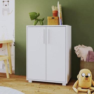 Imagem de Balcao Infantil 2 Portas 2 Prateleiras MDP 15mm Branco - BRV Móveis