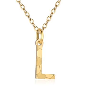 Imagem de RUOOUY Colar feminino com inicial de futebol banhado a ouro 18K, pingente de letra A-Z, joia de futebol, acessórios esportivos, presente de Natal para namorada, filha, Aço inoxidável, Sem Pedra