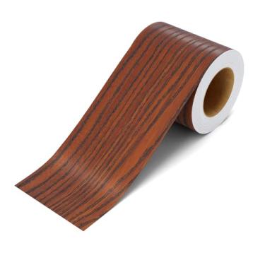 Imagem de Wallink Borda de papel de parede de madeira de 7,6 cm x 1,498 cm descasque e cole bordas de papel de parede de grão de madeira autoadesivo adesivo de moldura de espelho de madeira escura para banheiro
